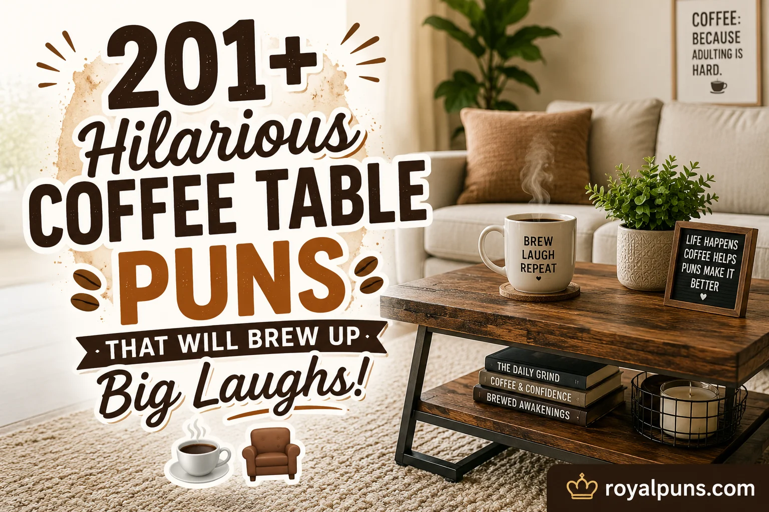 Hilarious Coffee Table Puns